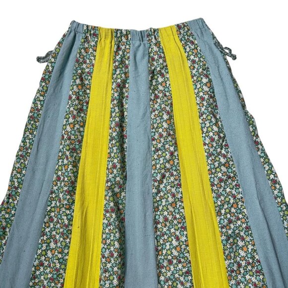 70s Vintage Patchwork Maxi Skirt Chessa Davis Bohemian Cottagecore Prairie. - Picture 4 of 8